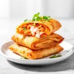 baked buffalo chicken egg rolls - featured image