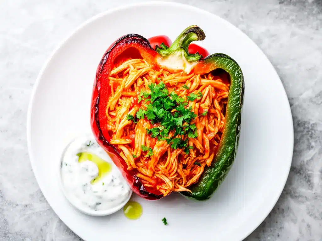 Baked Buffalo Chicken Stuffed Peppers: Easy 30-Minute Dinner 4 baked buffalo chicken stuffed peppers preparation steps