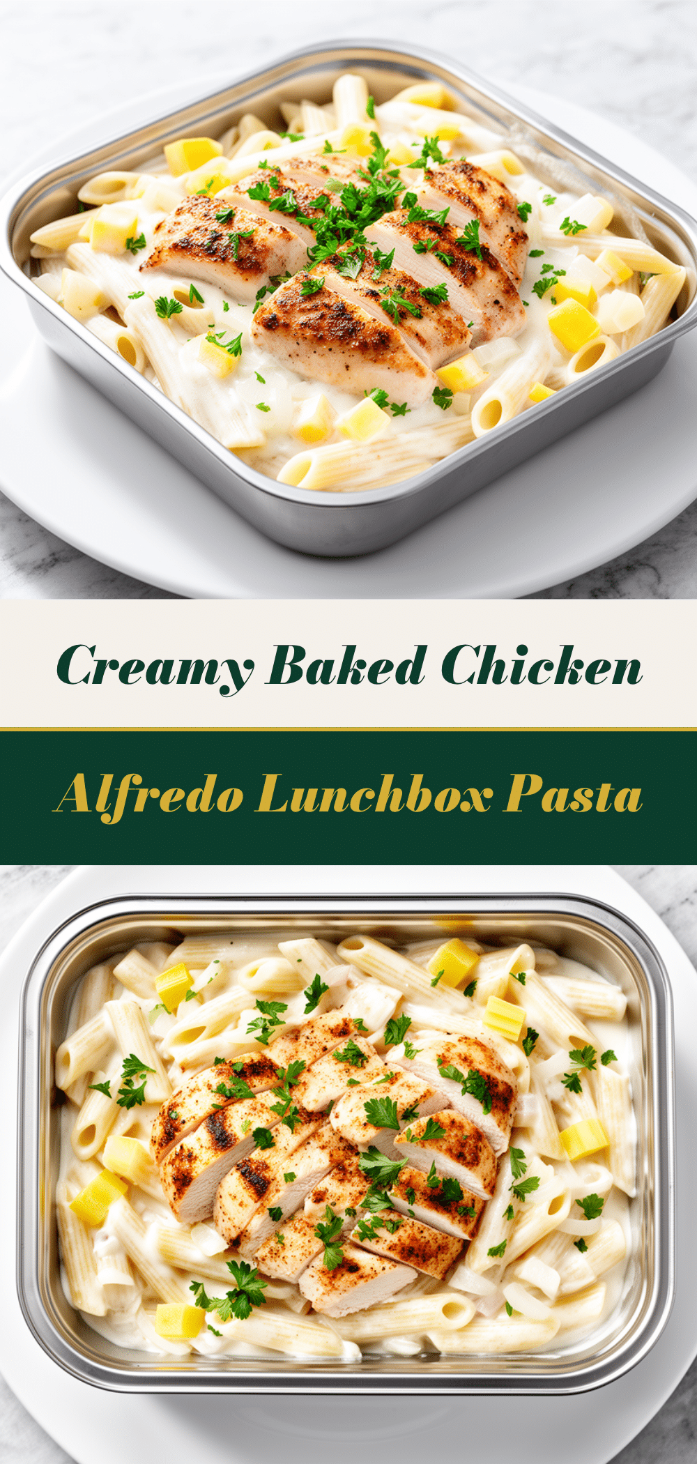 Baked Chicken Alfredo: 5-Step Lunchbox Pasta 5 Baked Chicken Alfredo Lunchbox Pasta recipe