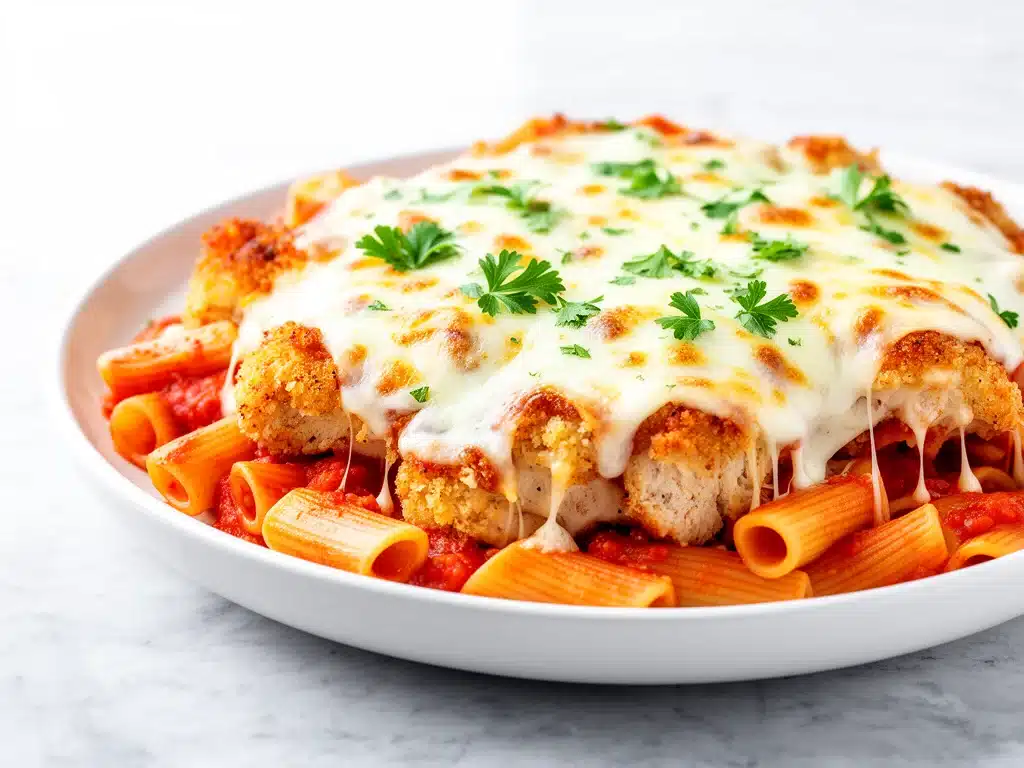 Baked Chicken Parmesan Pasta Casserole - featured image