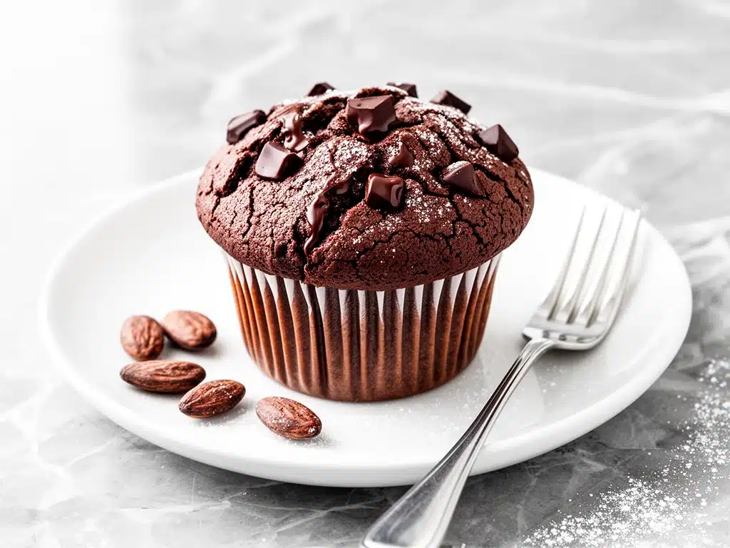 bakery-style double chocolate muffins - featured image