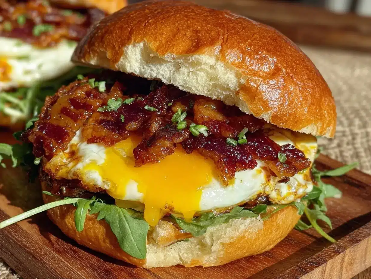 Breakfast Sandwich with Fried Egg and Crispy Bacon 4 breakfast sandwich with fried egg and crispy bacon preparation steps