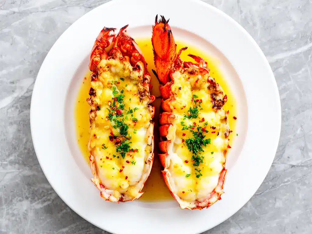 Broiled Garlic Butter Lobster Tails: 5-Min Easy Restaurant Style 4 broiled garlic butter lobster tails preparation steps