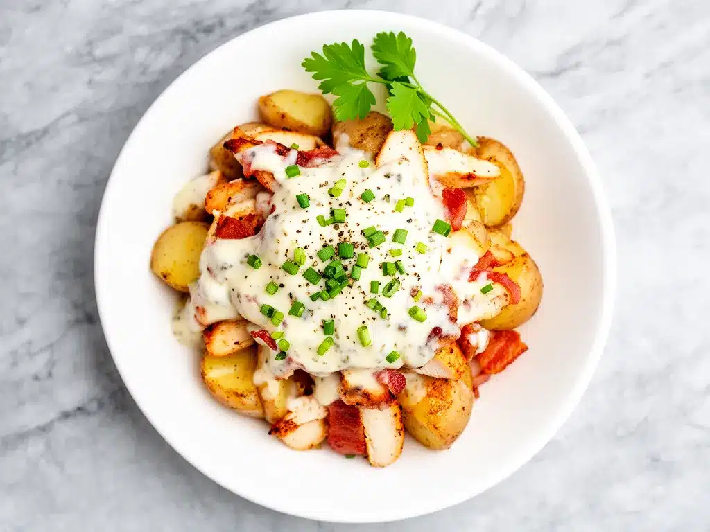 Cheesy Chicken Bacon Ranch Potatoes: 5-Ingredient Homemade Meal 4 Cheesy Chicken Bacon Ranch Potatoes preparation steps