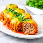 Cheesy Enchilada Meatballs - featured image
