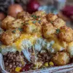 cheesy ground beef potato casserole - featured image