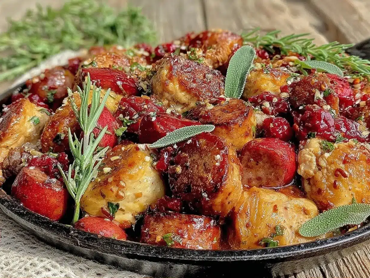 Chicken and Apple Sausage Skillet: 5-Ingredient Family Dinner 4 Chicken and Apple Sausage Skillet preparation steps
