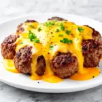 copycat arbys beef and cheddar meatballs - featured image