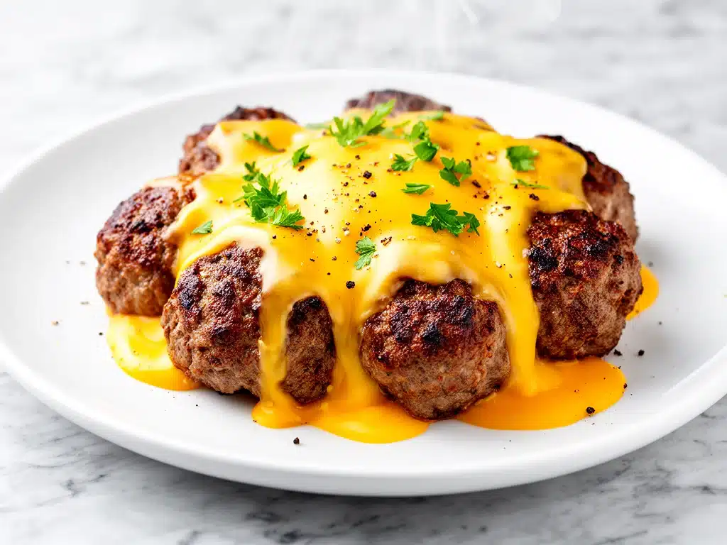 copycat arbys beef and cheddar meatballs - featured image