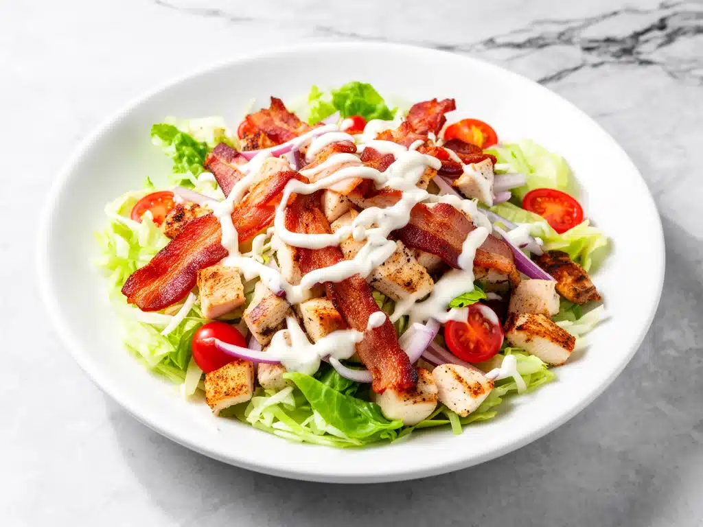 creamy bacon ranch chicken salad - featured image