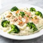 creamy chicken and broccoli alfredo bake - featured image