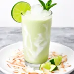 creamy coconut lime mocktail - featured image