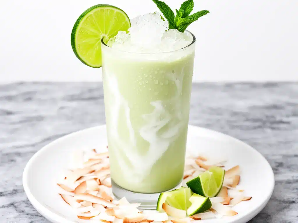 creamy coconut lime mocktail - featured image