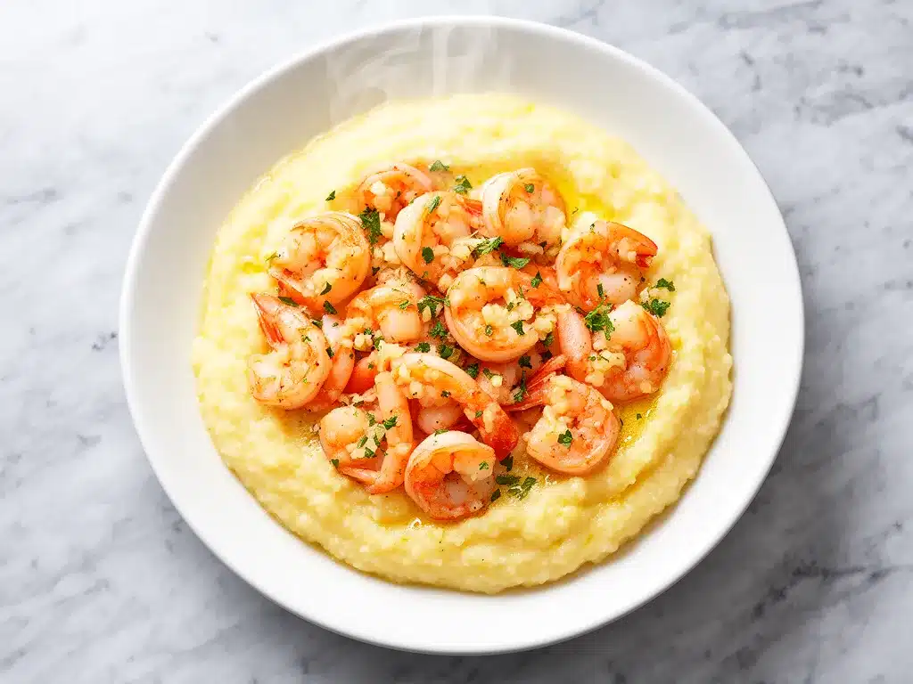 Creamy Garlic Butter Shrimp and Grits: Easy Southern Recipe 4 creamy garlic butter shrimp and grits preparation steps