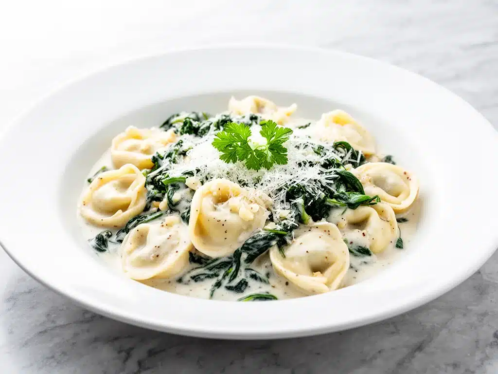creamy garlic tortellini - featured image