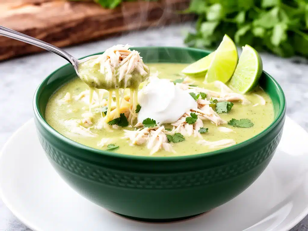 Creamy Green Chicken Enchilada Soup - featured image