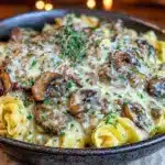 creamy ground beef stroganoff - featured image