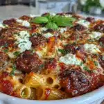 creamy ricotta baked ziti - featured image