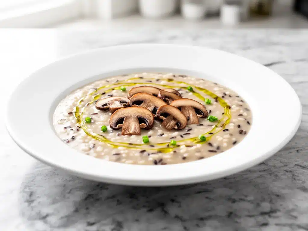 creamy wild rice and mushroom soup - featured image