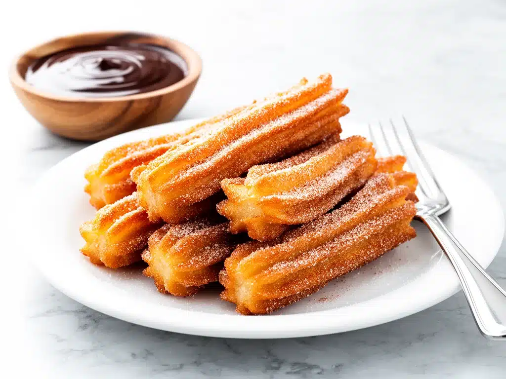 crispy homemade cinnamon sugar churros - featured image