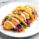 crispy panko coconut fish tacos - featured image