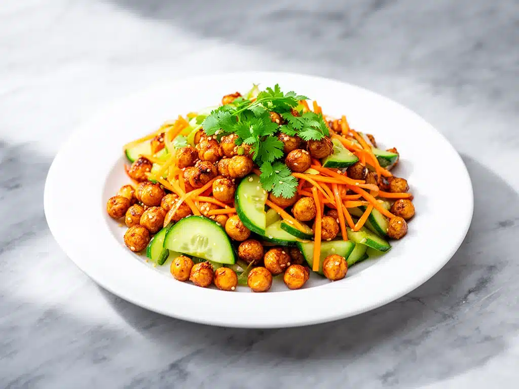 Crispy Roasted Chickpea and Cucumber Salad - featured image