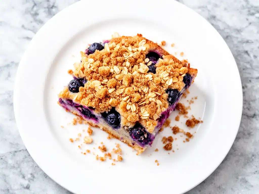 Fresh Blueberry Buckle with Cinnamon Streusel: 5-Ingredient Easy Dessert 4 fresh blueberry buckle preparation steps