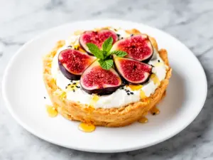 fresh fig and honey ricotta tart - featured image