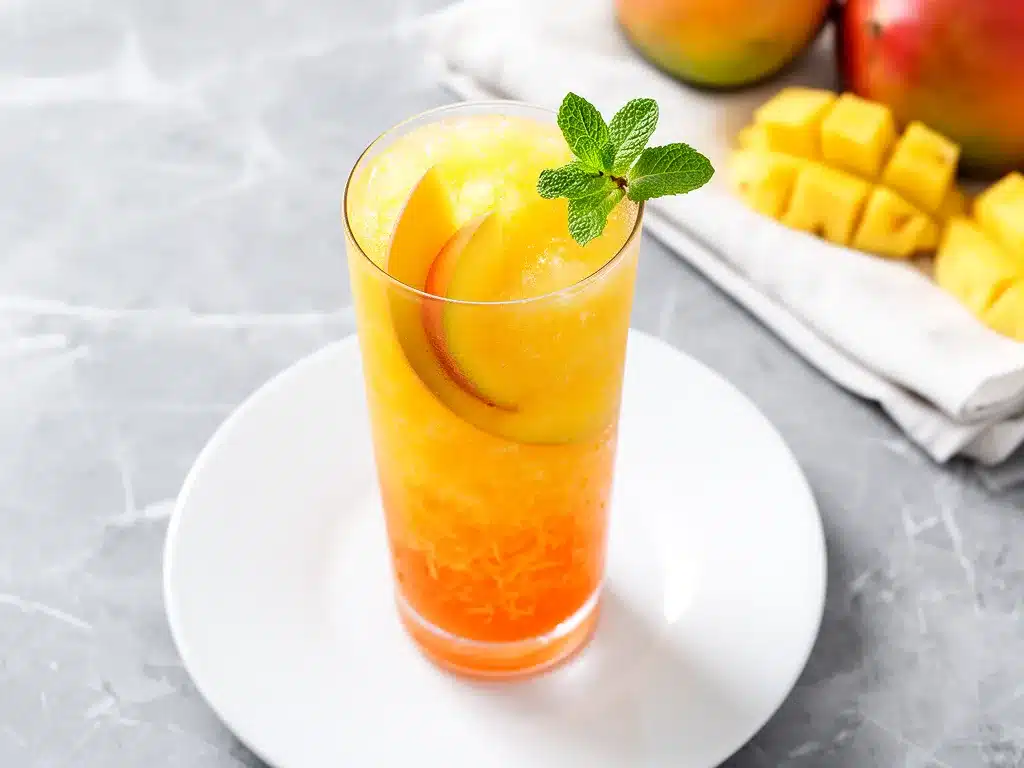 Frozen Mango Pineapple Mocktail for Summer Parties 4 frozen mango pineapple mocktail preparation steps