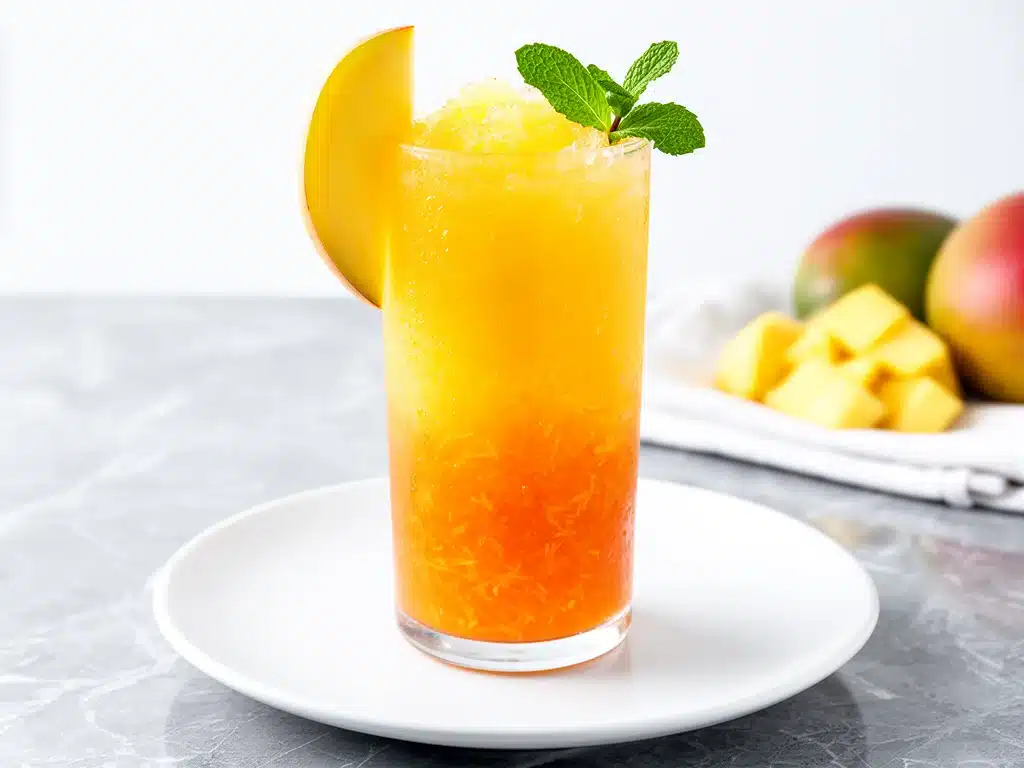 frozen mango pineapple mocktail - featured image
