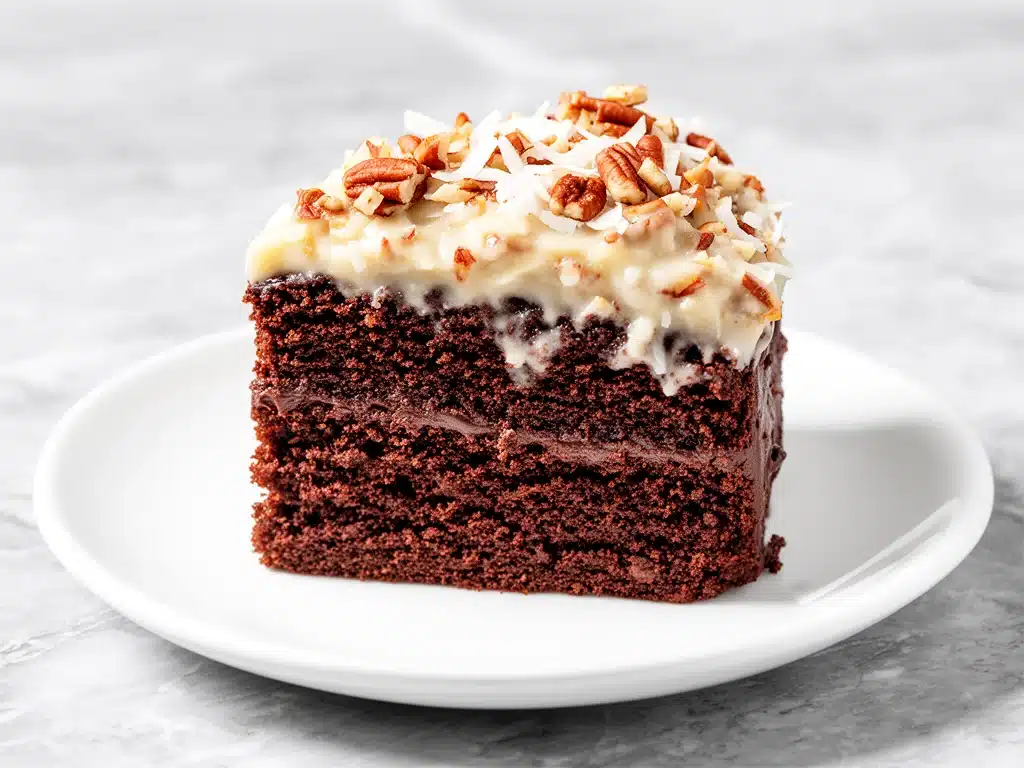 fudgy german chocolate cake - featured image