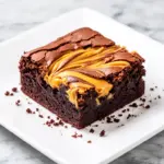 fudgy peanut butter swirl brownies - featured image
