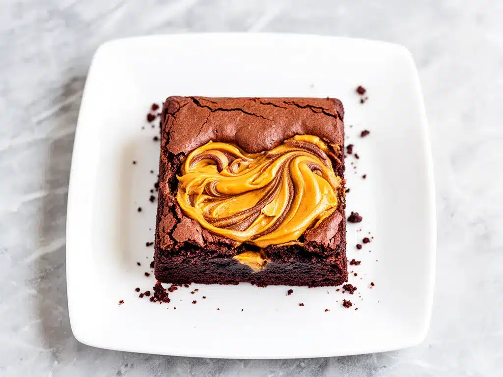 Fudgy Peanut Butter Swirl Brownies: 4-Ingredient Dessert 4 fudgy peanut butter swirl brownies preparation steps