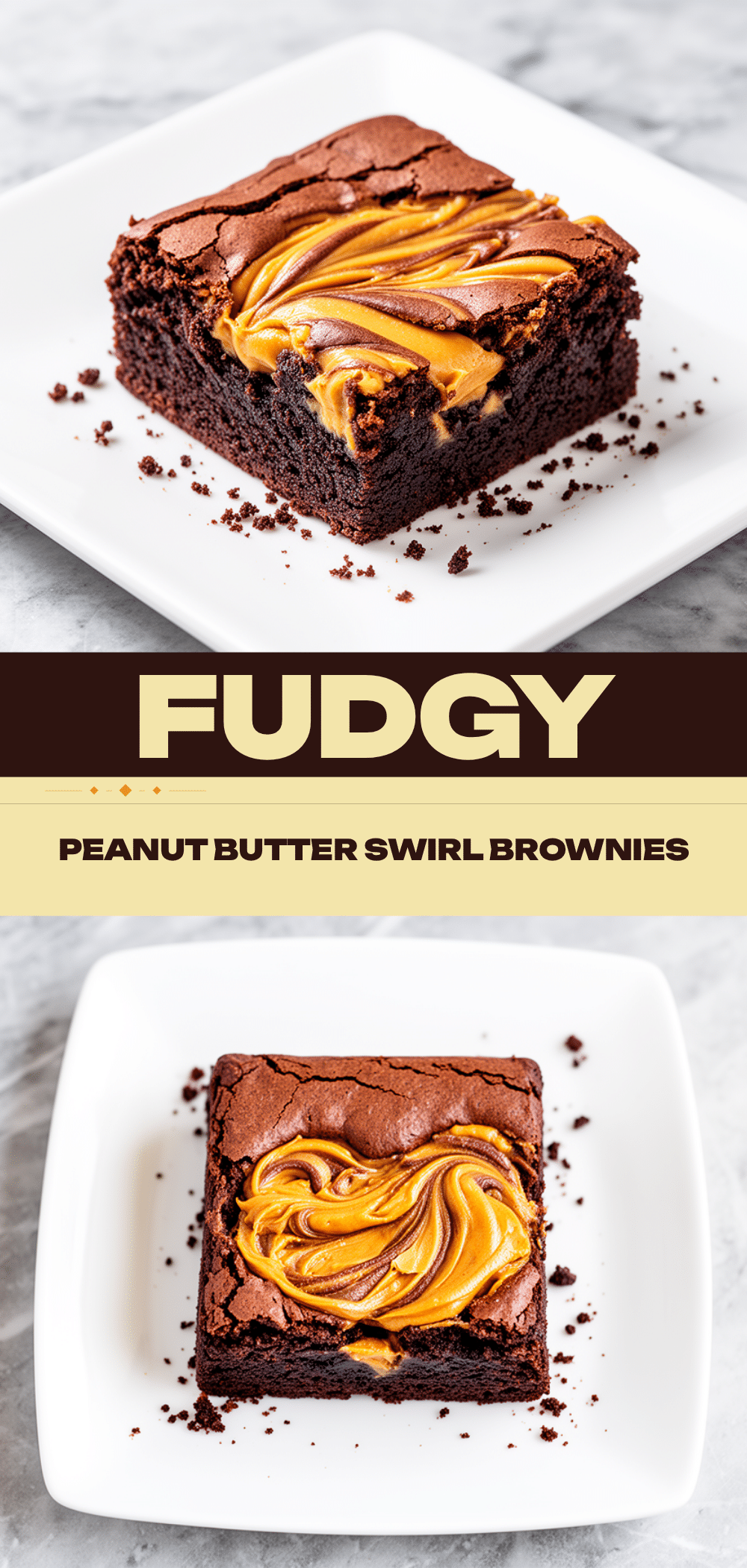 Fudgy Peanut Butter Swirl Brownies: 4-Ingredient Dessert 5 fudgy peanut butter swirl brownies recipe