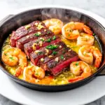 garlic butter steak and shrimp skillet - featured image