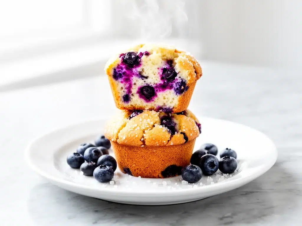greek yogurt blueberry muffins - featured image