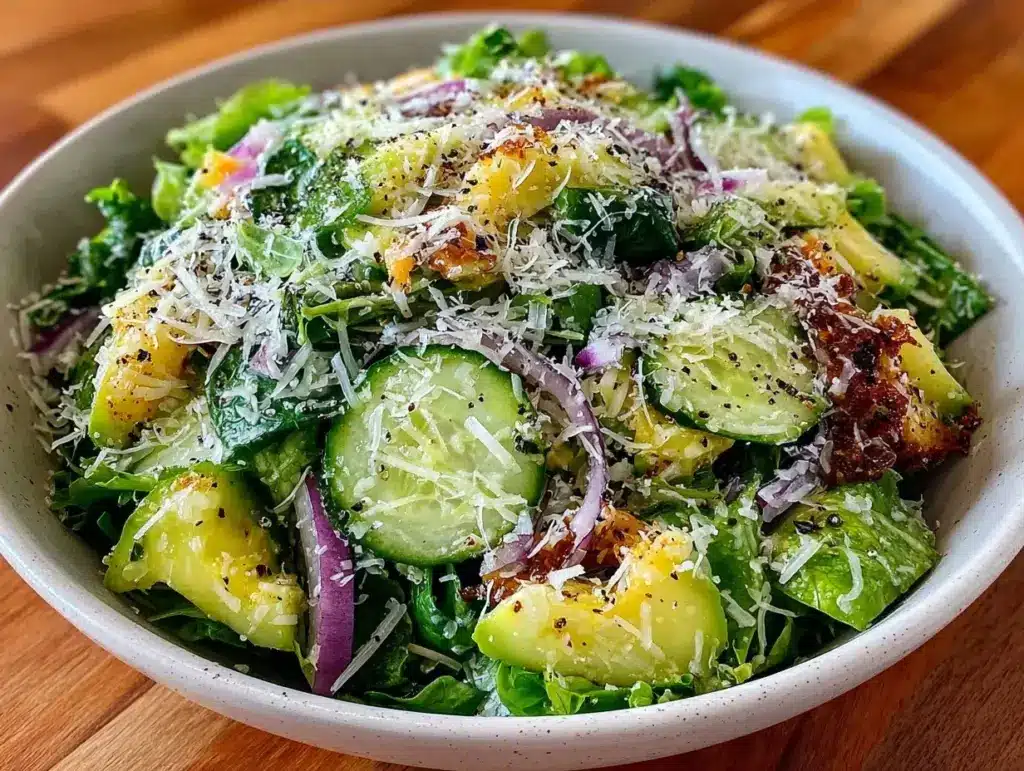 green salad with shaved parmesan - featured image