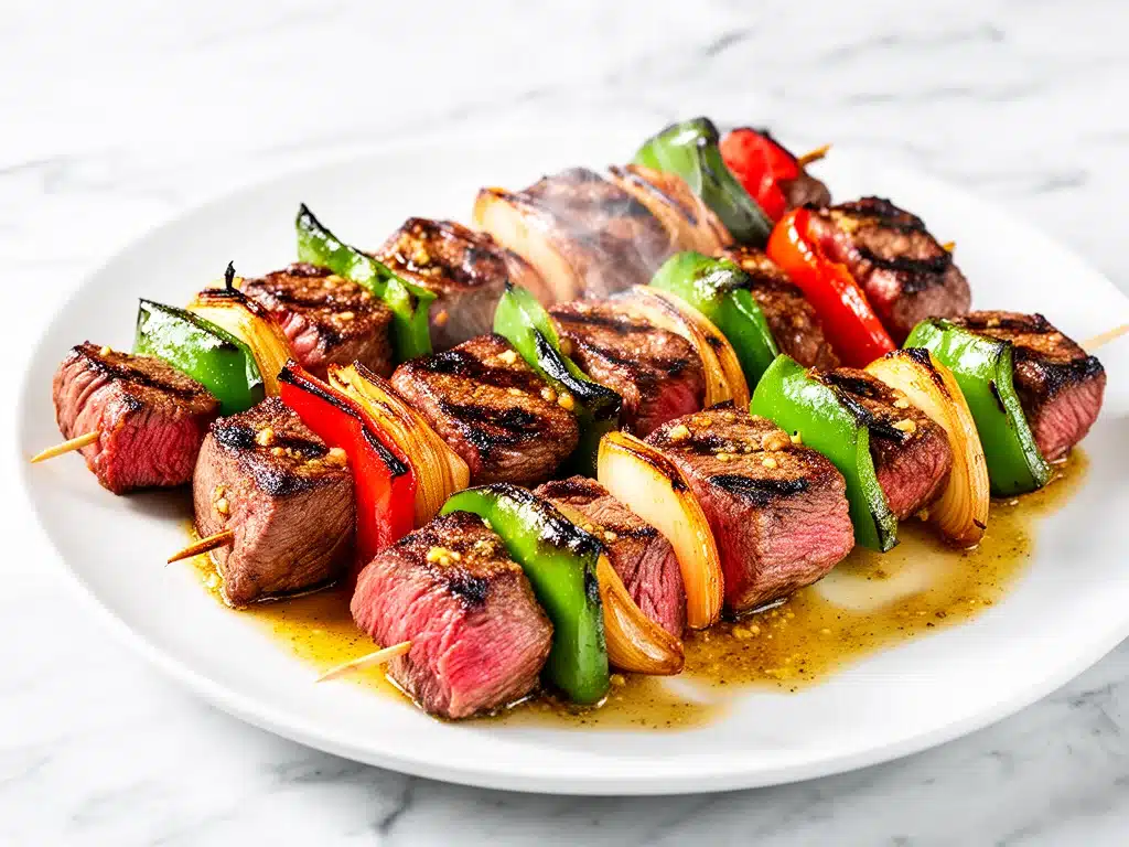 Grilled Garlic Butter Steak Kabobs - featured image