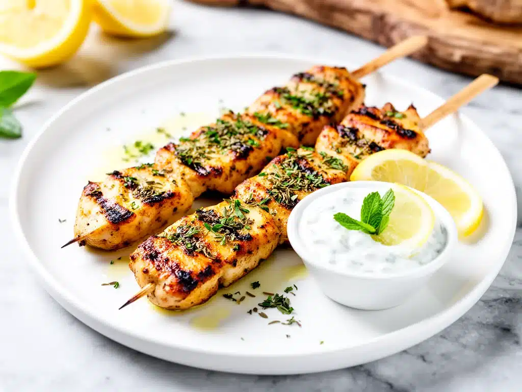 Grilled Greek Lemon Chicken Skewers - featured image
