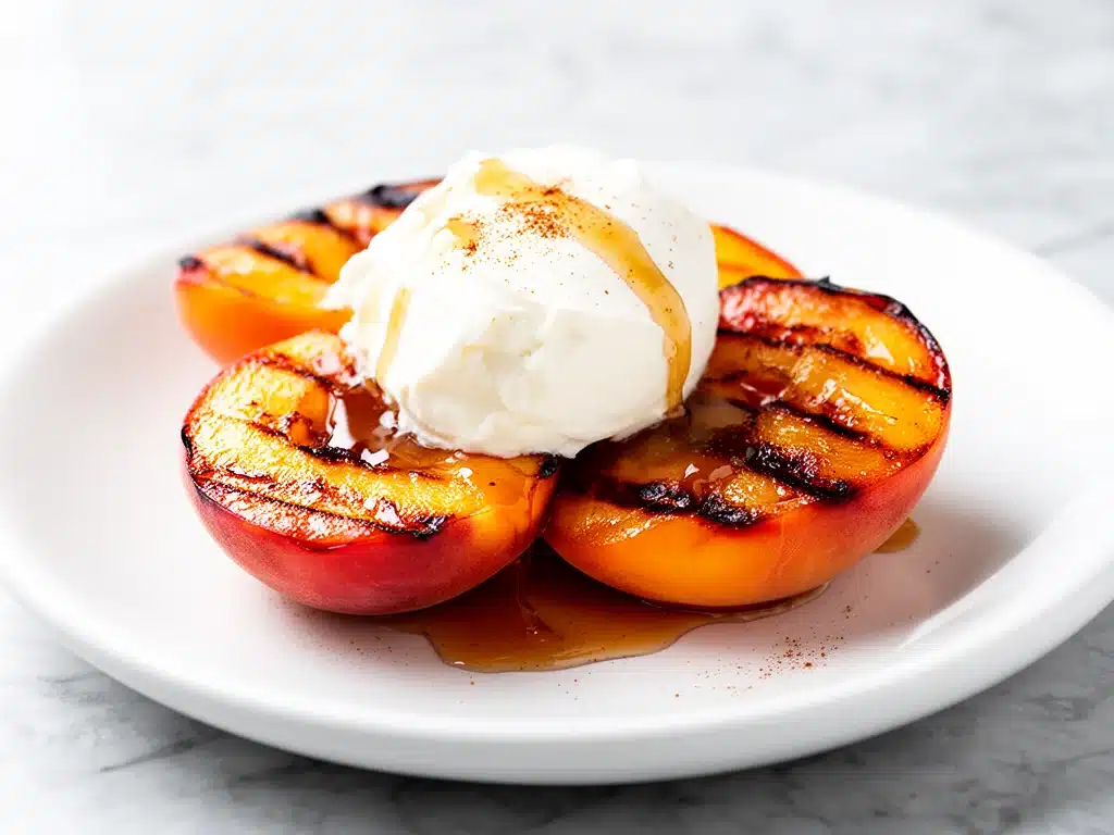 grilled peaches dessert - featured image