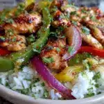 healthy chicken fajita bowl - featured image