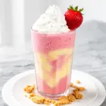 high-protein strawberry cheesecake shake - featured image