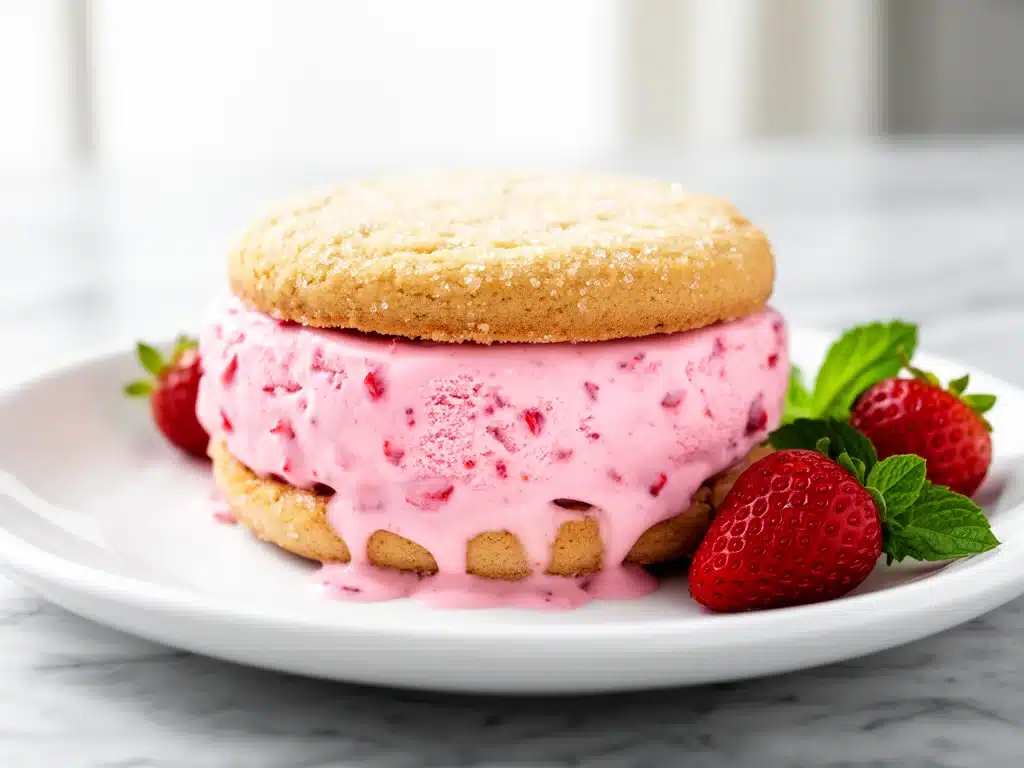 homemade strawberry ice cream sandwiches - featured image