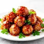 honey bbq meatballs - featured image