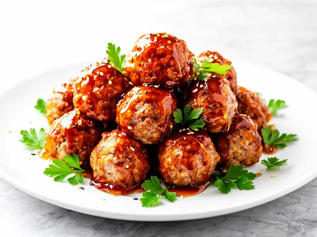 honey bbq meatballs - featured image