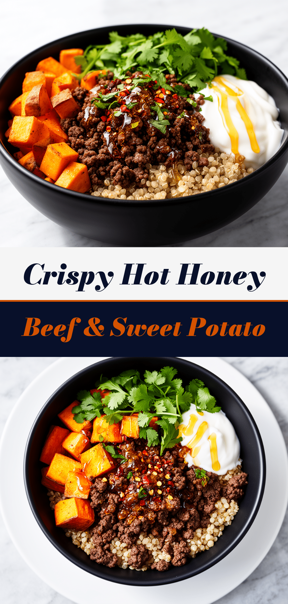 Hot Honey Ground Beef & Sweet Potato Bowl 5 hot honey ground beef and sweet potato grain bowl recipe