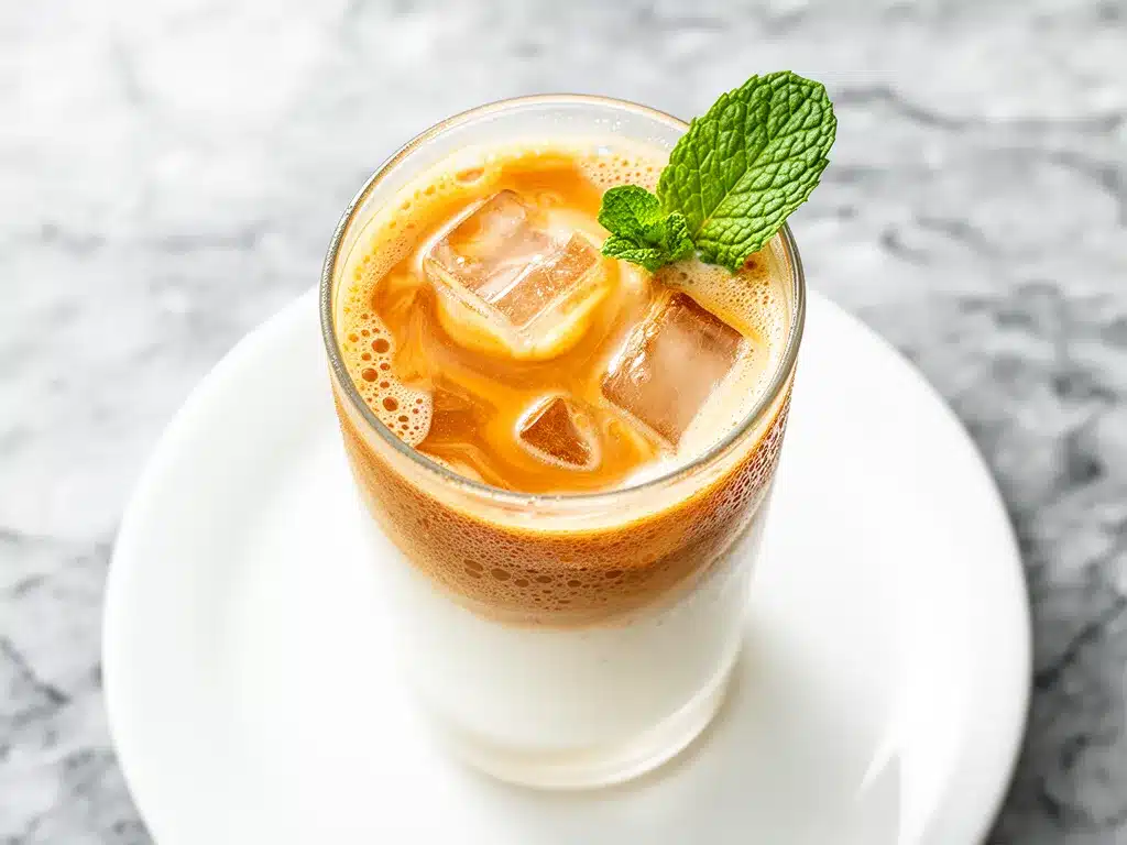Iced Honey Almond Milk Flat White: 5-Min Easy Recipe 4 iced honey almond milk flat white preparation steps