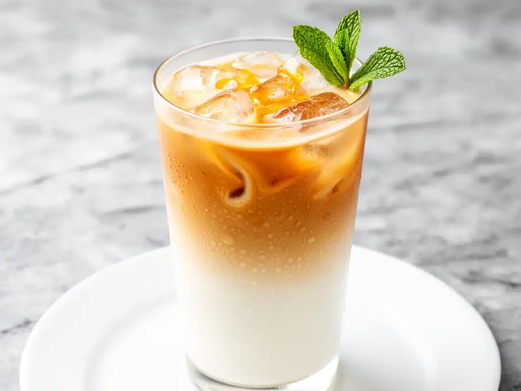 iced honey almond milk flat white - featured image