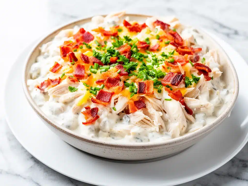 keto chicken bacon ranch casserole - featured image