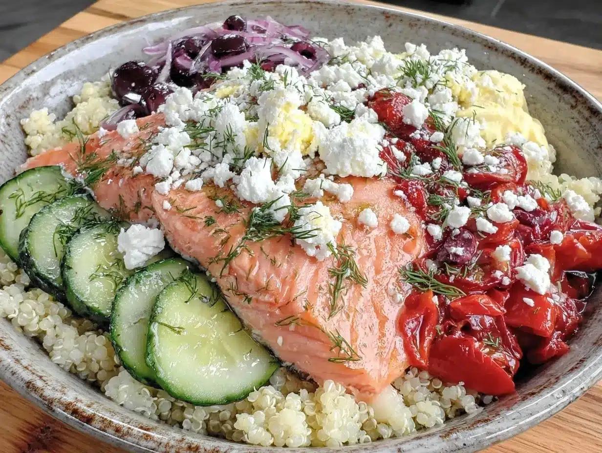Mediterranean Salmon Bowl: 5-Ingredient Family Meal 4 Mediterranean Salmon Bowl preparation steps